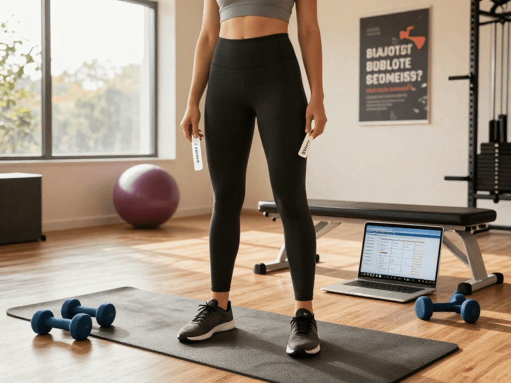 BPC 157 Benefits demonstrated in a vibrant wellness studio with athletic individual and buccal strip product.